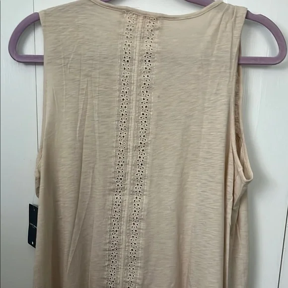 Lucky Brand Cream Smocked Tank Top - Picture 4 of 5